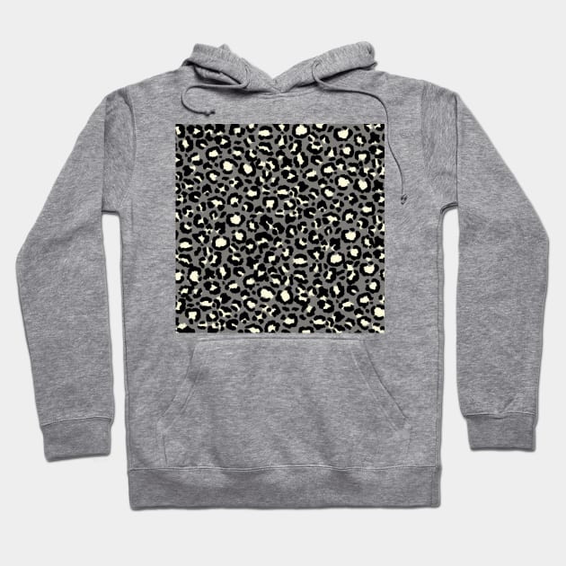 Leopard Pattern in Cream on Steel Gray Hoodie by ButterflyInTheAttic